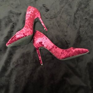 Wild Diva Heels Burgundy red purple